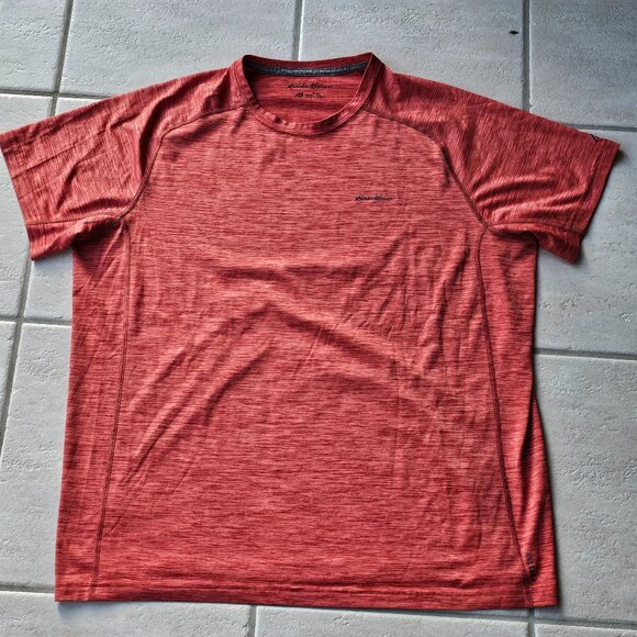 Mens Eddie Bauer Motion Free Dry Active Shirt Tall Extra Large TXL Orange - Picture 1 of 2